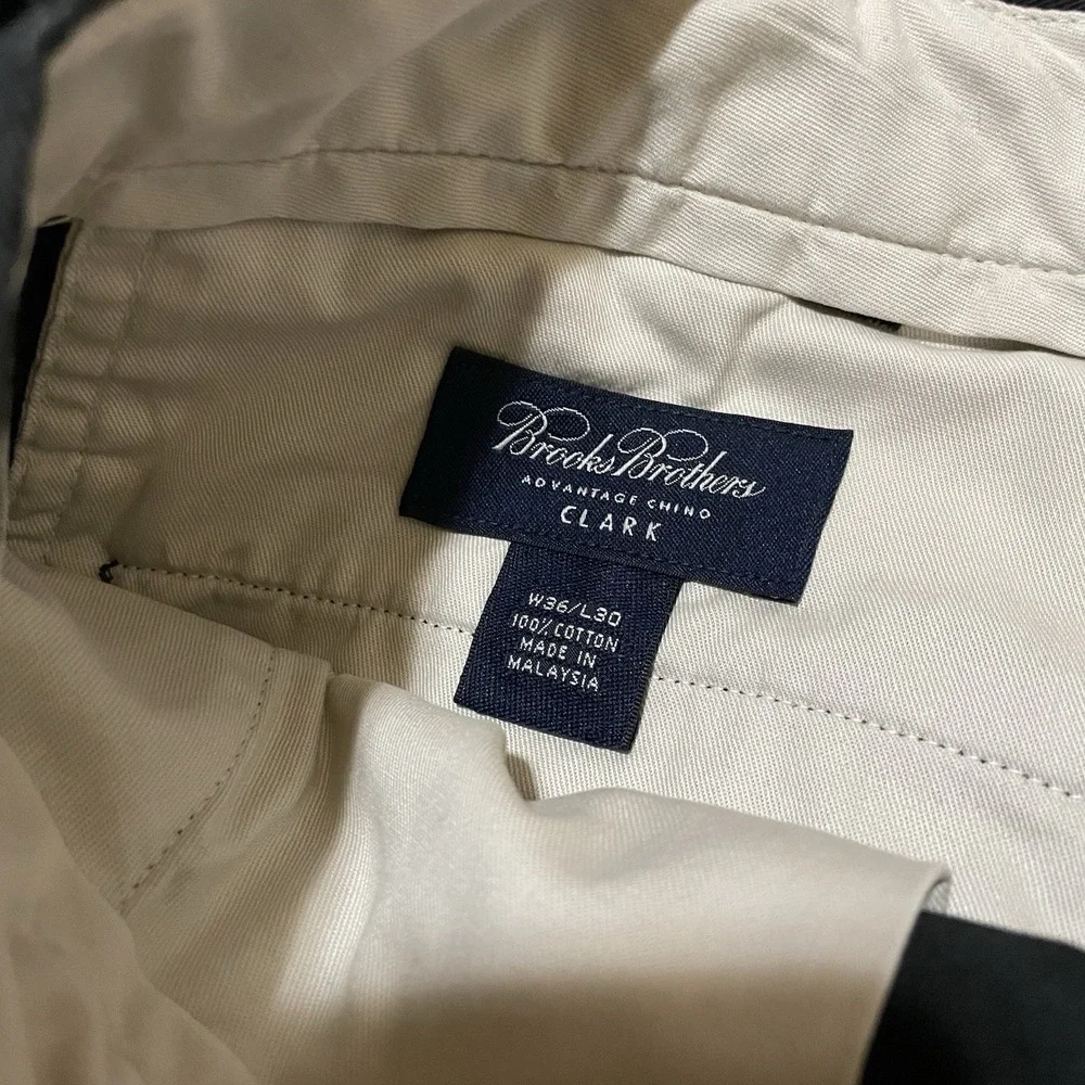 Brooks‎ Brothers Chino Advantage Clark Fit Pants 36 X 28 Black Straight Leg